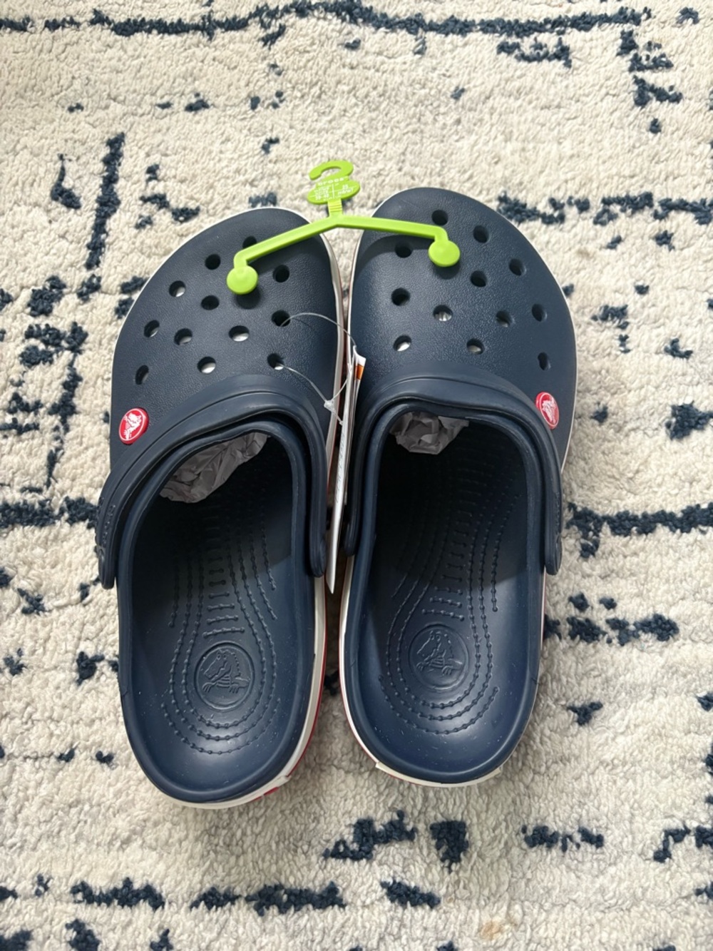 CROCS Kids Navy Blue Classic Clog with Red Accents